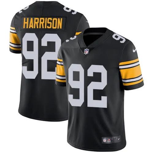 Men Pittsburgh Steelers #92 Harrison Nike Black Limited NFL Jersey